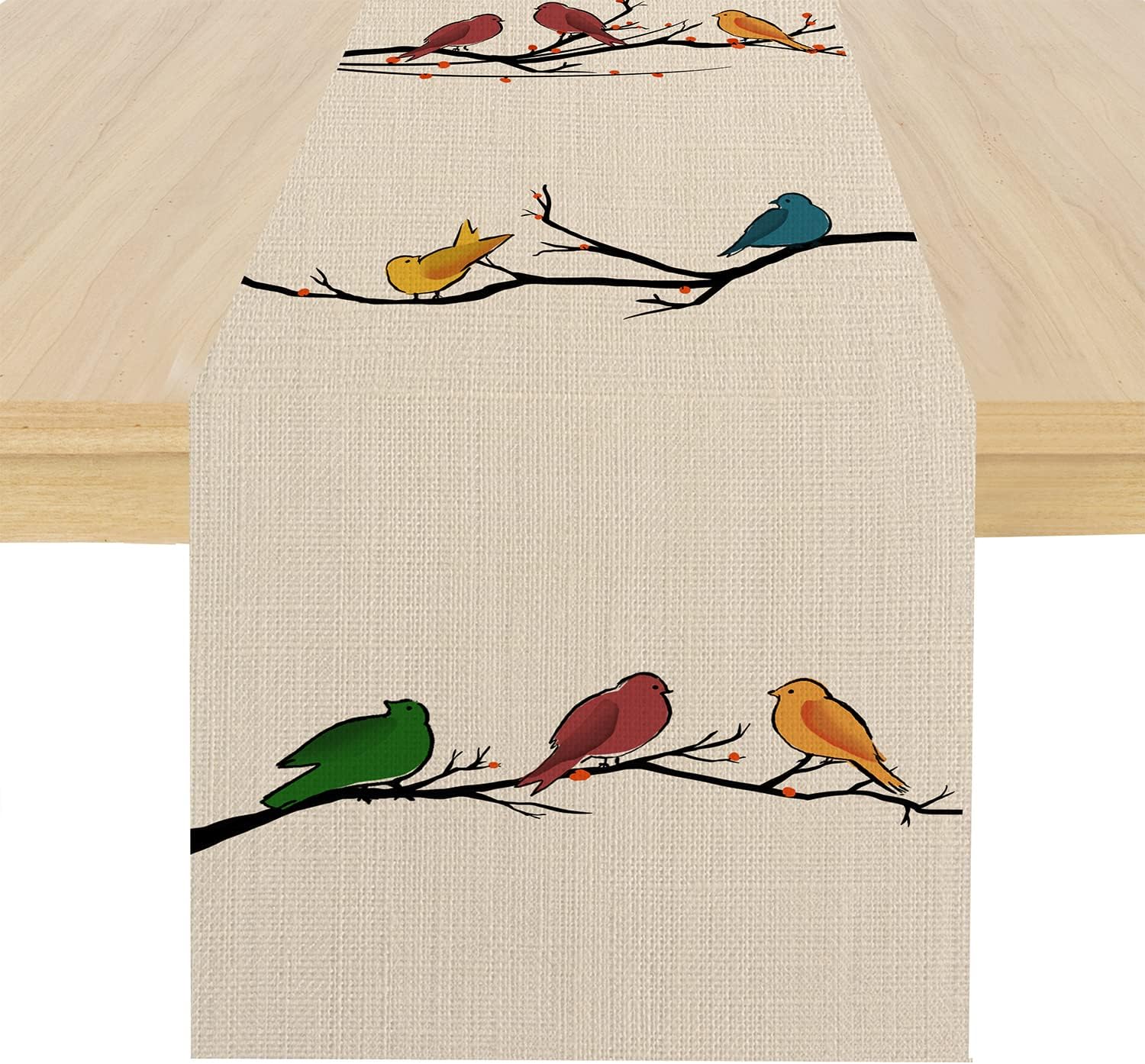 Bird Table Runner Rustic Table Farmhouse Runner Spring Summer Winter