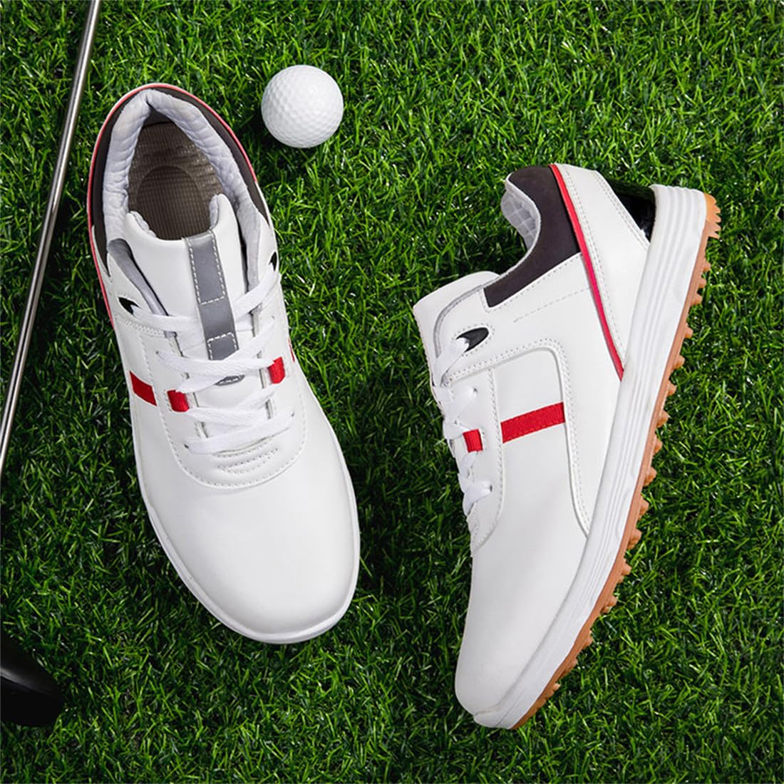 DAMANDO wasserdichte Leder Golfschuhe, Damen Professionelle Golf Turnschuhe Spikless Walking Footwears Outdoor Golf Walking Schuhe