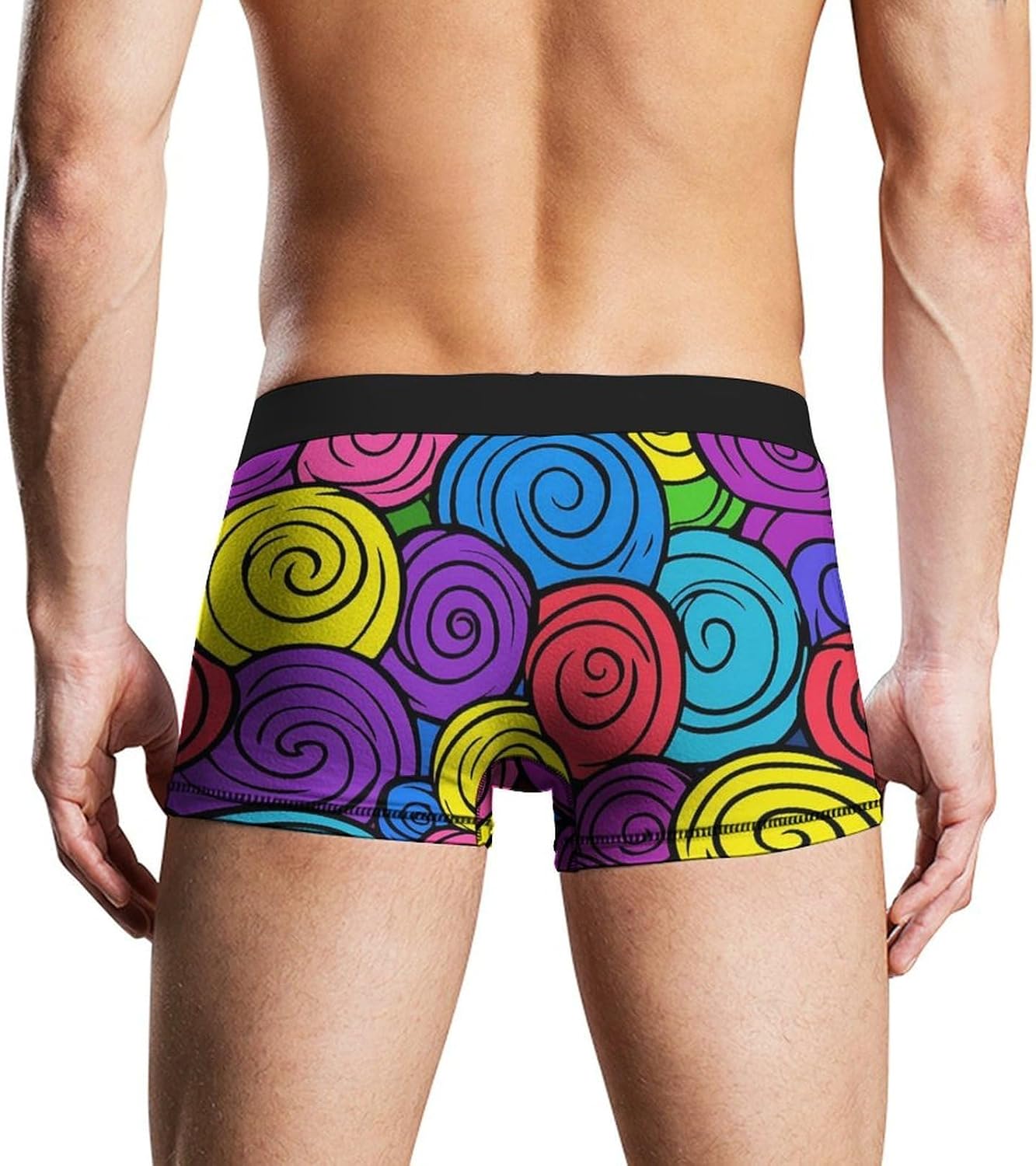 Colorful Spirals Men's Boxer Briefs Novelty Underwear Trunks Short Underpants