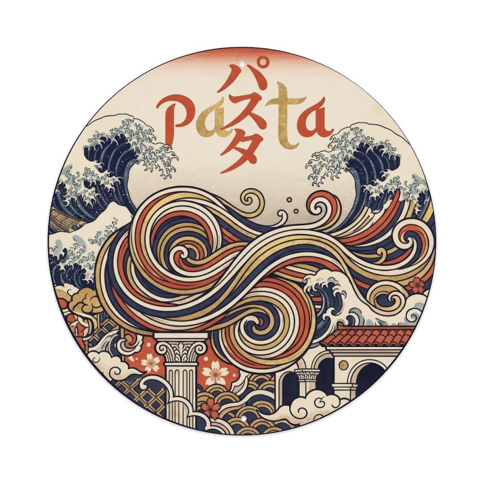 Pasta Heritage Woodblock Italian Cuisine Metal Tin Sign