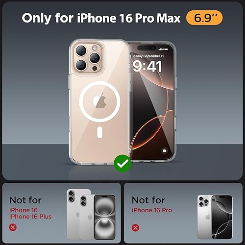 Miniatura 341 de Miracase - Funda magnética para iPhone 13 de 6.1 pulgadas (compatible con MagSafe) (con 2 protectores de pantalla), protección de grado militar