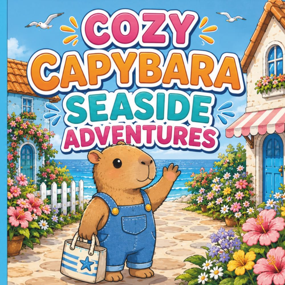 Cozy Capybara Seaside Adventures: A Cute and Cozy Beach Coloring Book Featuring Relaxing Seaside Escapes, Coastal Villages, Ocean Views, Sandcastles, ... and Adults (“Cozy Capybara Adventures”)