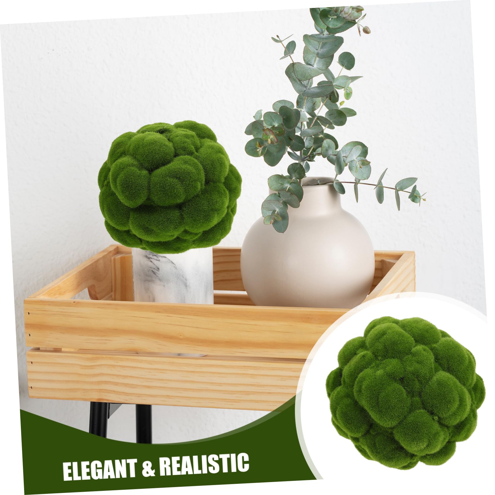Bola de Musgo Artificial Decorativa Verde, PVC, Colgante para Techos