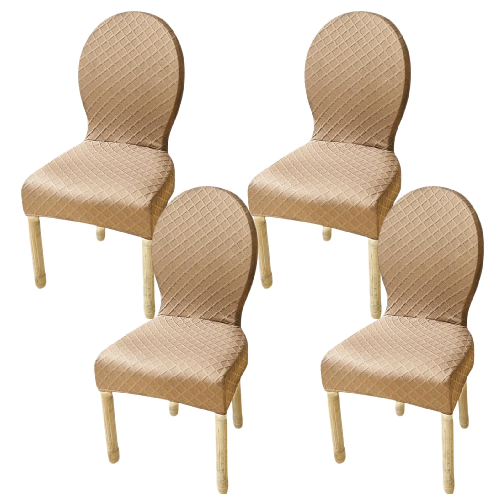 Round Back Dining Chair Cover Set of 2/4/6 Stretch Chair Cover for Dining Room Kitchen Elastic Fitting Dining Chair Covers Solid Color Dining Chairs