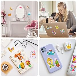 Labeol Diamond Art Kits for Kids Boys and Girls Ages 6-8-10-12 Easy to DIY Creative Diamond Art Sticker Craft by Numbers Kits for Kids and Adult Beginners (Lovely Animal)