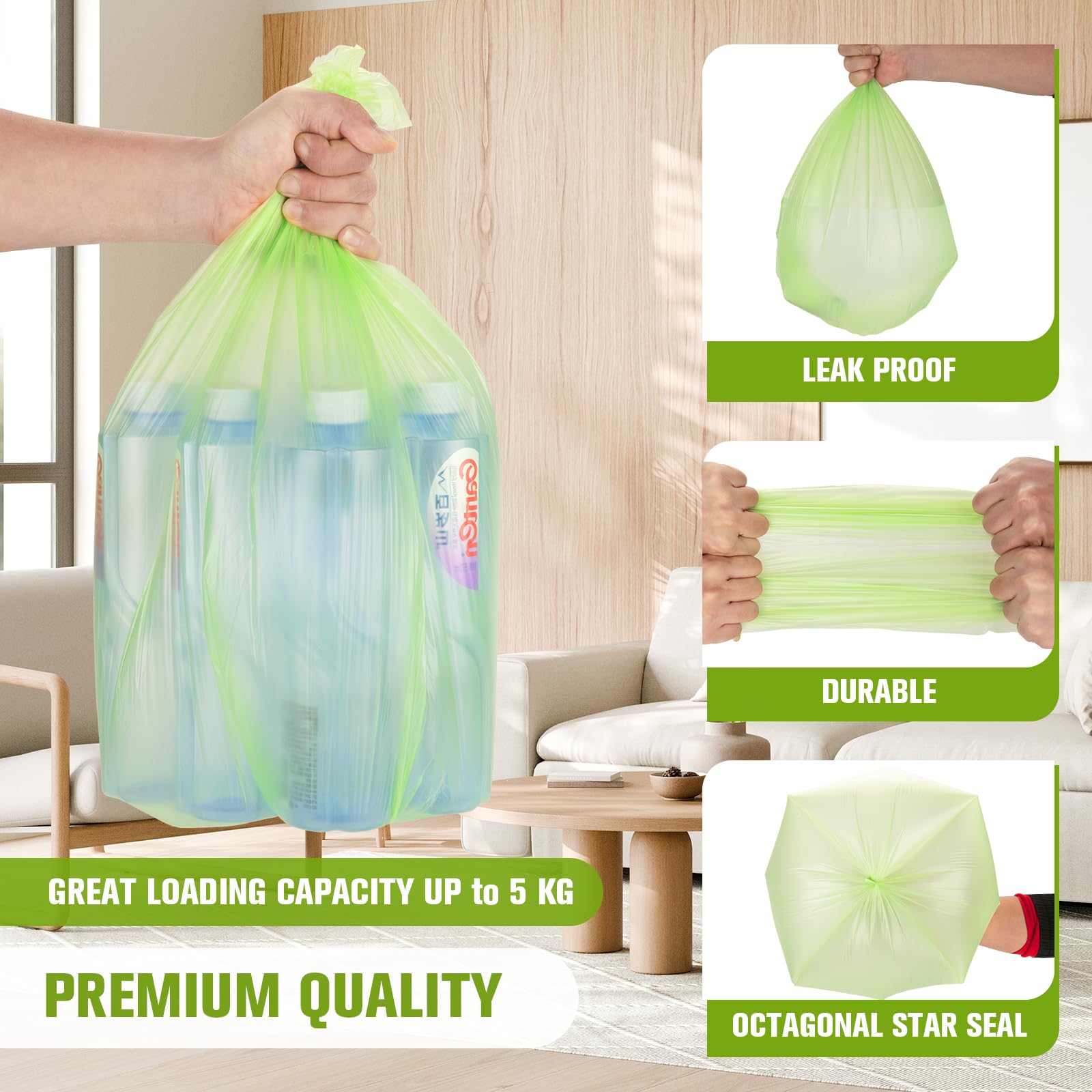 350 Sacchetti Spazzatura Piccoli Da 12-15 Litri – Multicolori, Resistenti, Senza Odore, 45,7x52,1 Cm, Per Bagno E Ufficio