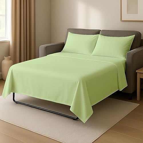 Miniatura 11 de Cottingon Juego de sábanas de 4 piezas para sofá cama tamaño Queen, 100% sábanas de microfibra cepillada para sofá, se ajusta fácilmente hasta un