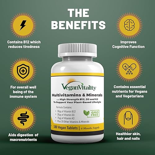 Miniatura 2 de Vegan Vitality Paquete de nutrición cerebral: cápsulas nootrópicas de melena de león y multivitaminas veganas. Suplementos vegetales de alta