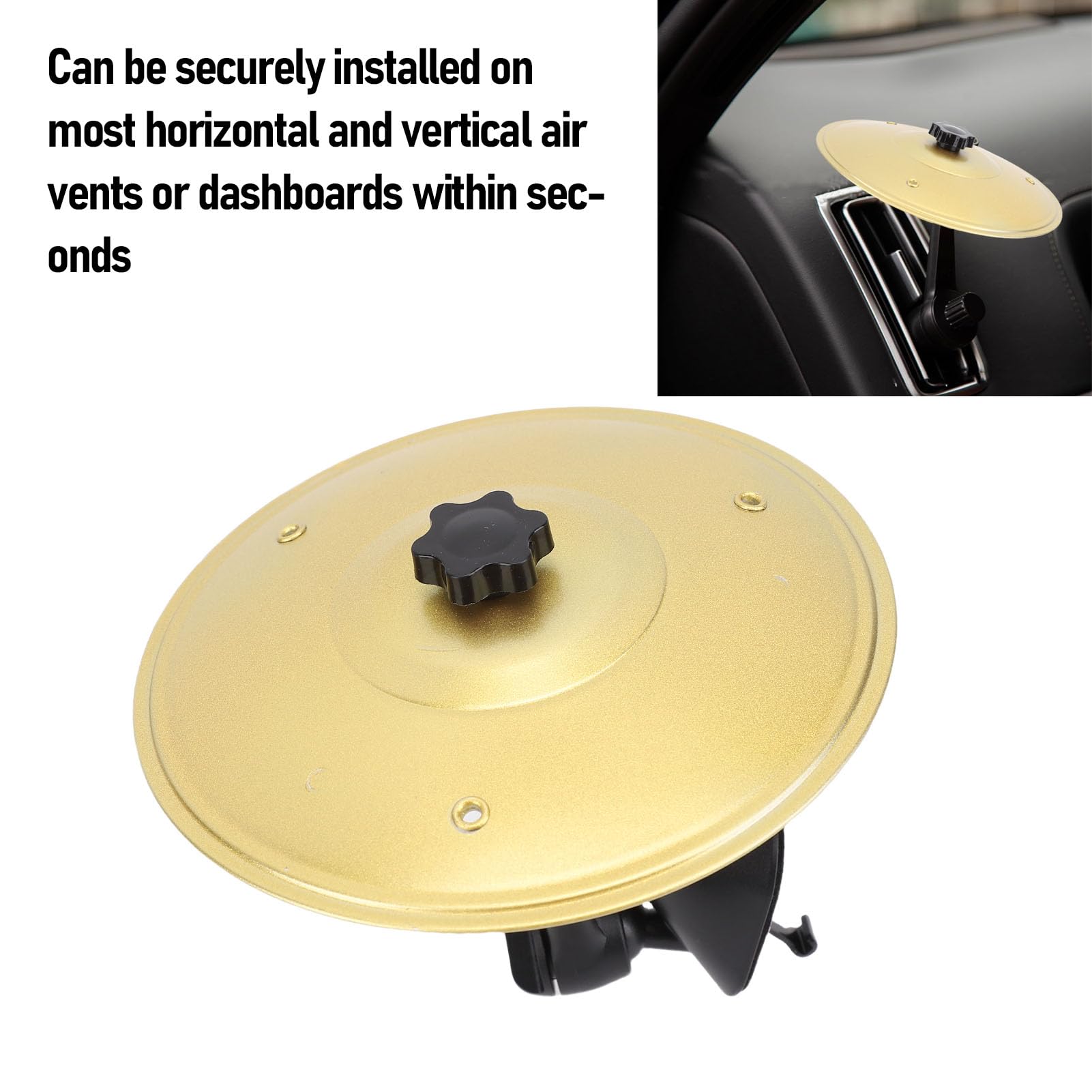 Decoration de Cymbales de L'accident de Voiture, Sound Clair et Croustillant à Volume élevé Amusant, Taille Compacte pour la Cymbale à Tambour de Ventilation de Voiture avec (GOLD)