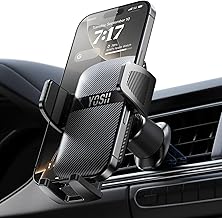YOSH Car Phone Holder Air Vent, Upgrade 360° Rotation Phone Holder for Cars with Adjustable Clamp& Upgraded Double Metal Hook, Holder for iPhone 16 15 14 13 12 11 Pro Max Samsung S25 S24 Google Pixel