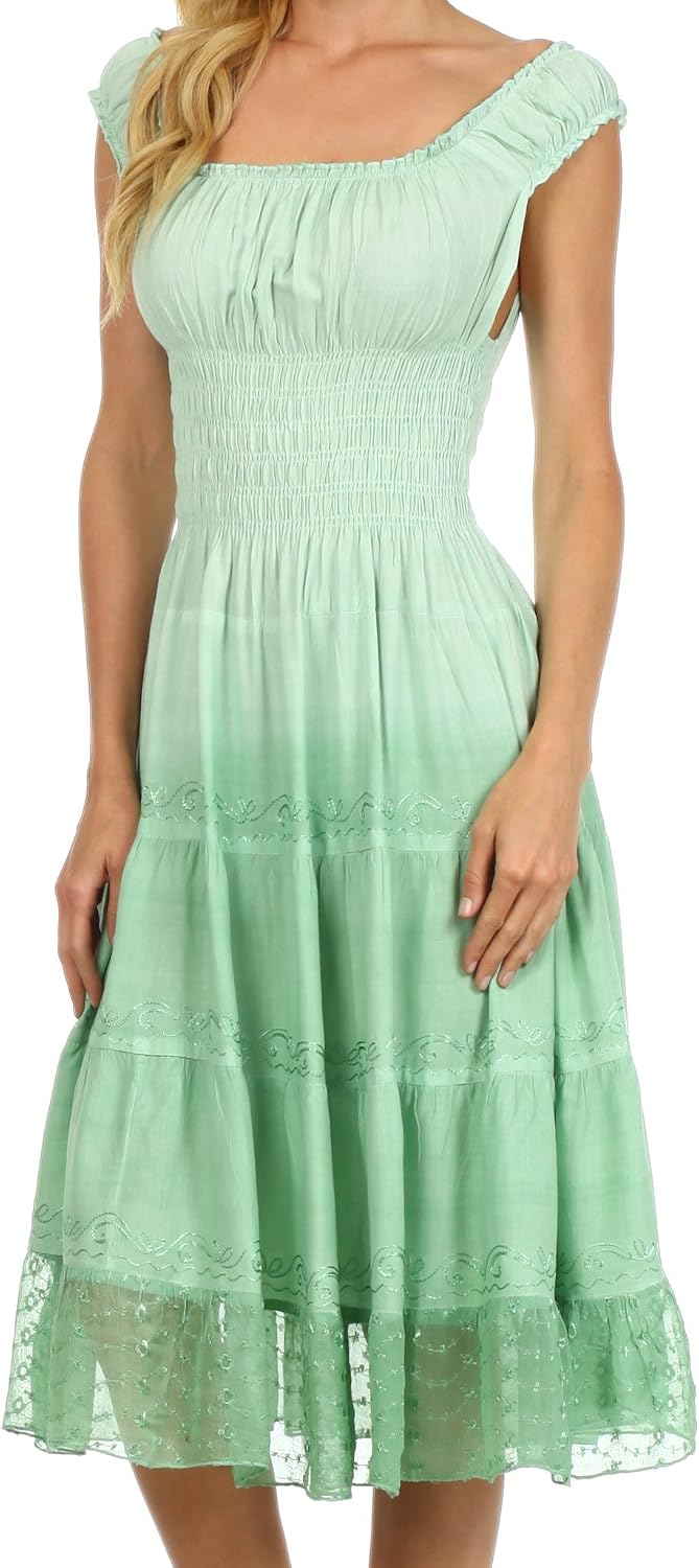 Sakkas Spring Maiden Ombre Peasant Dress