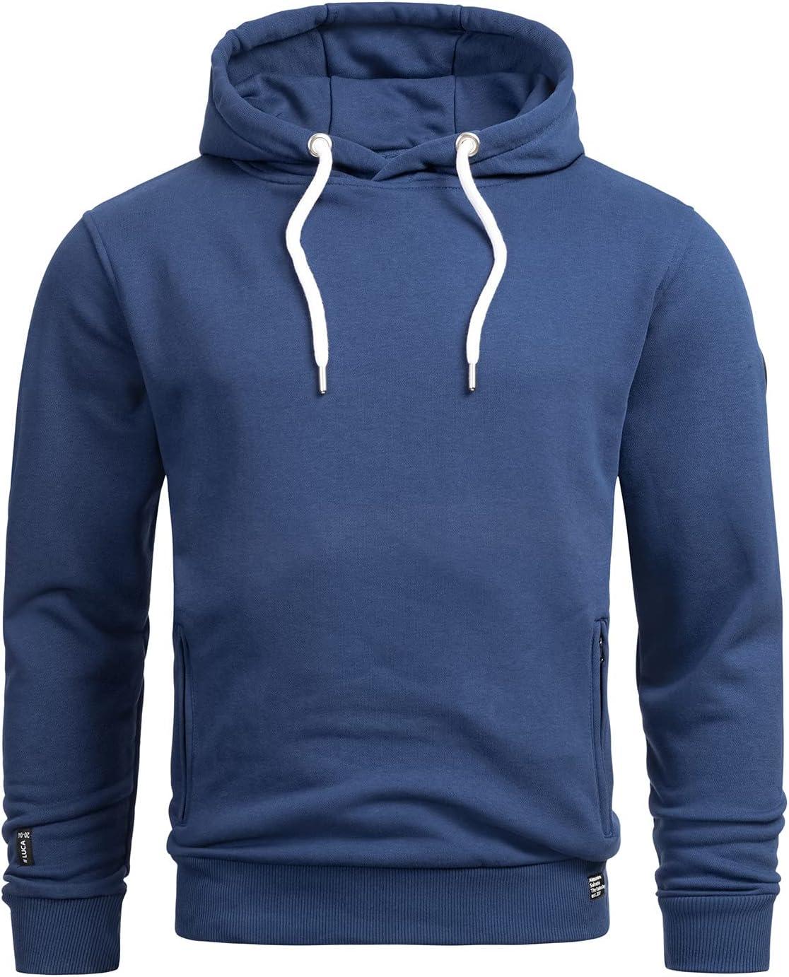 Polo Club Felpa Uomo con Cerniera e Collo Alto Blu Navy - Sweatshirt Zipper Senza Cappuccio Lavoro 100% Cotone