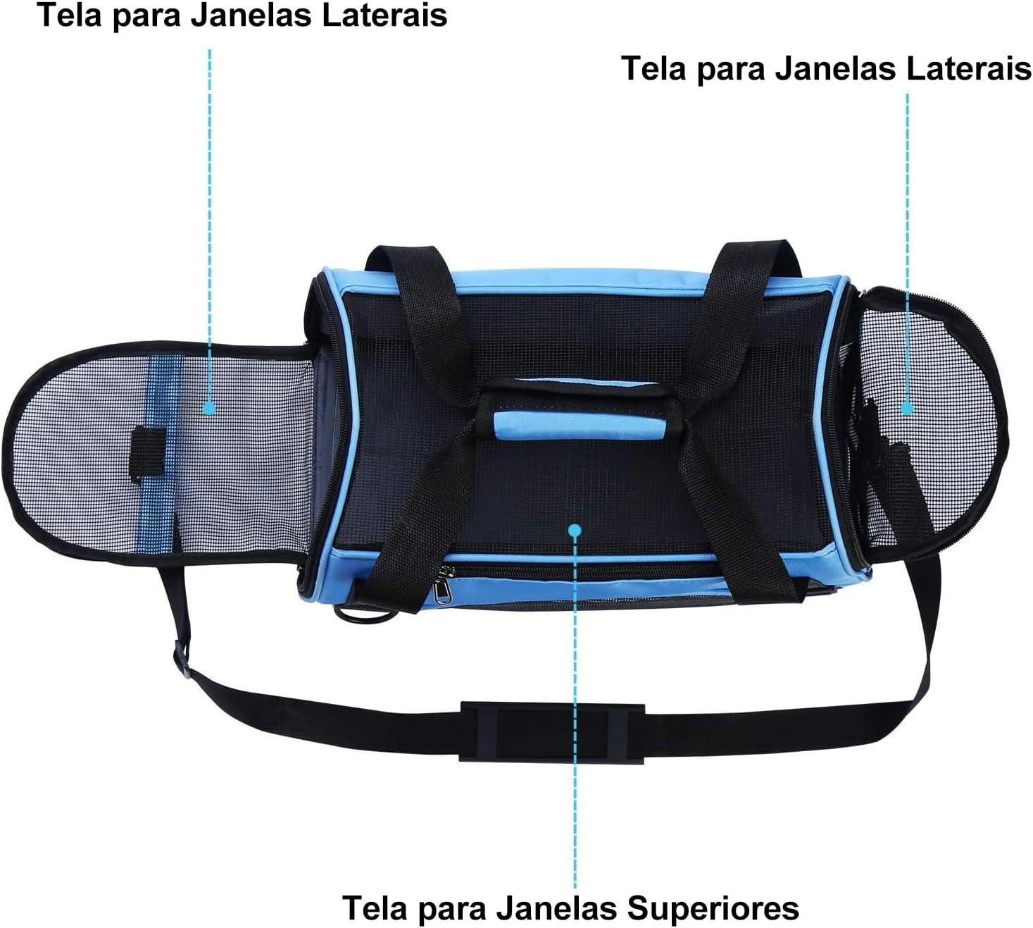 Bolsa Transporte Pet Avião 43x24x29cm, Aconchegante e Segura para Gatos e Cães Bebês de 2 a 4 Meses (até 3kg), Caixa de Transporte para Filhotes com Ventilação 4 Lados, Leve, Portátil e Resistente Bolsa Transporte Pet Avião 43x24x29cm, Aconchegante e Segura para Gatos e Cães Bebês de 2 a 4 Meses (até 3kg), Caixa de Transporte para Filhotes com Ventilação 4 Lados, Leve, Portátil e Resistente