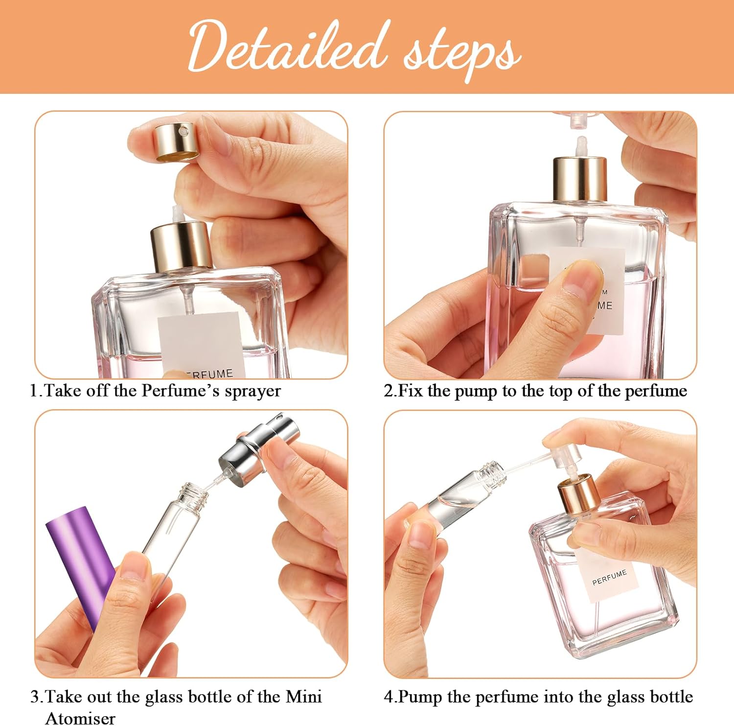 Motiskyy 70 Pcs 5 ml Perfume Travel Refillable Atomizers Bulk Mini Cologne Atomizer Sprayer with Perfume Refill Pump Dispenser Pump Transfer Tool(Rainbow Color)