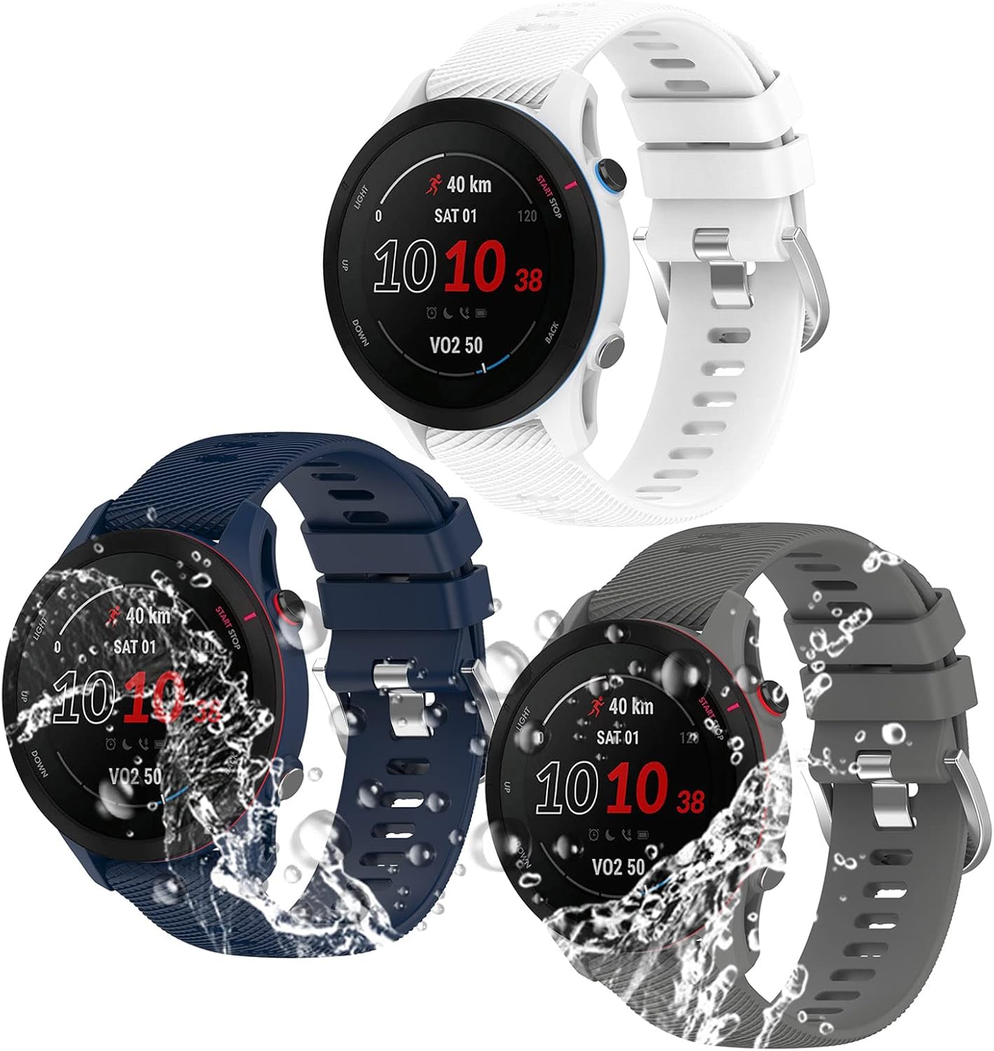 Miimall Compatible for Garmin Forerunner 255 Silicone Band