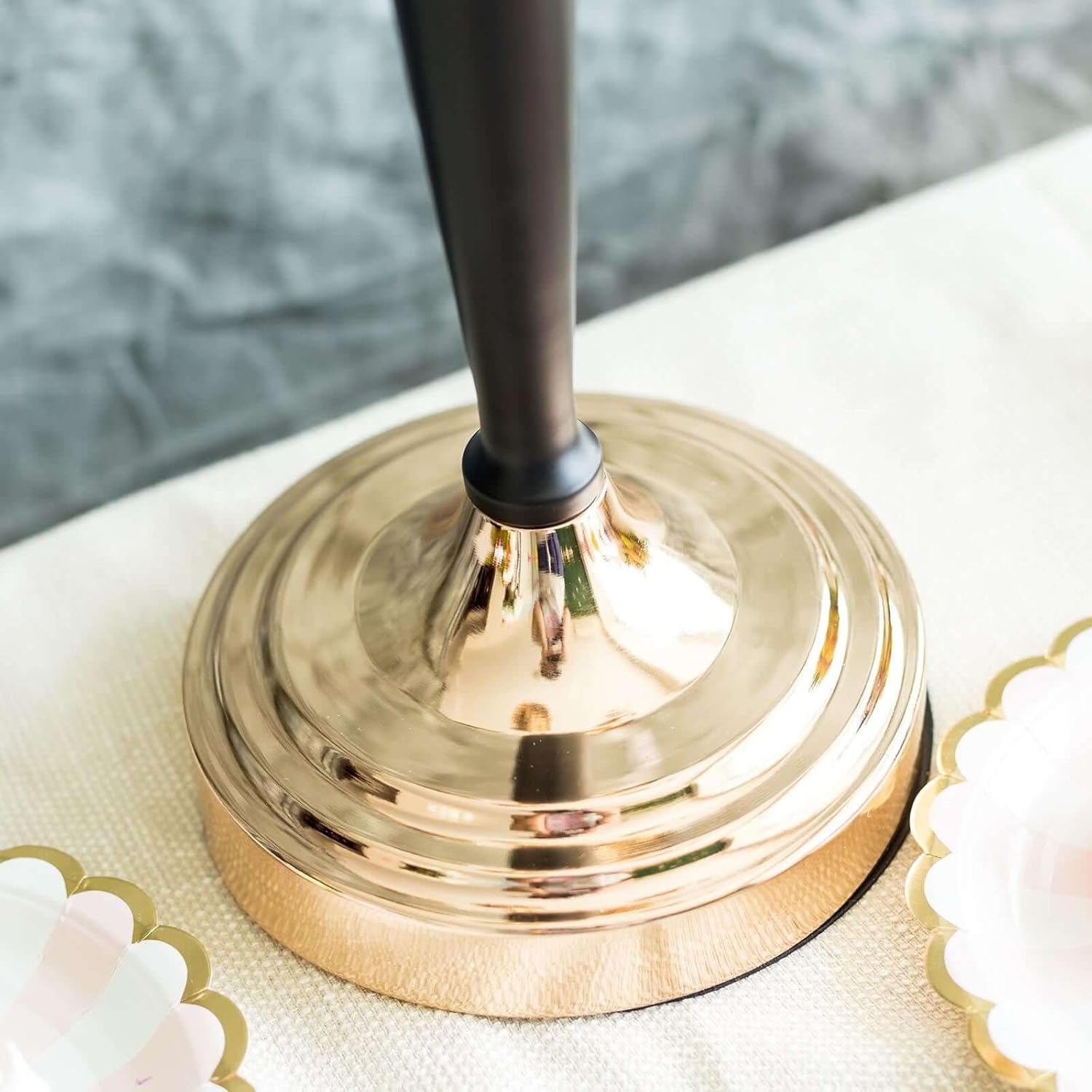Efavormart 5 Arms 25" Matte Black/Gold Metal Tealight Votive Candle Holder Centerpiece Candelabra