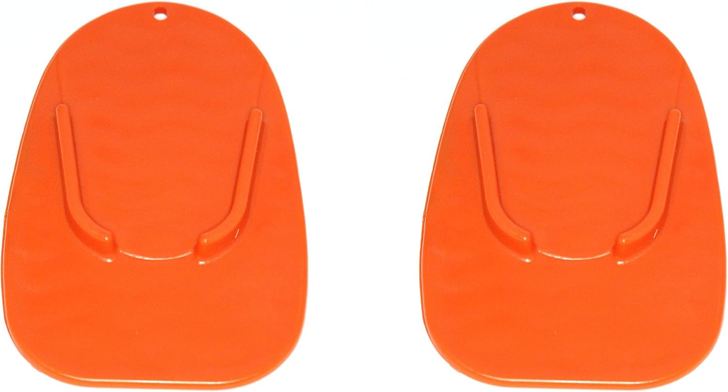 Orange 2 Pack Motorcycle Kickstand Plates | Kick Stand Plate Pad Base For Motorcycle motor Dirt Bike Perfect for parking on hot asphalt and soft surfaces Multicolor