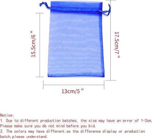 Miniatura 180 de Dealglad 100pcs Drawstring Organza bolsas de joyería caramelo para fiestas, casamientos, regalos Negro