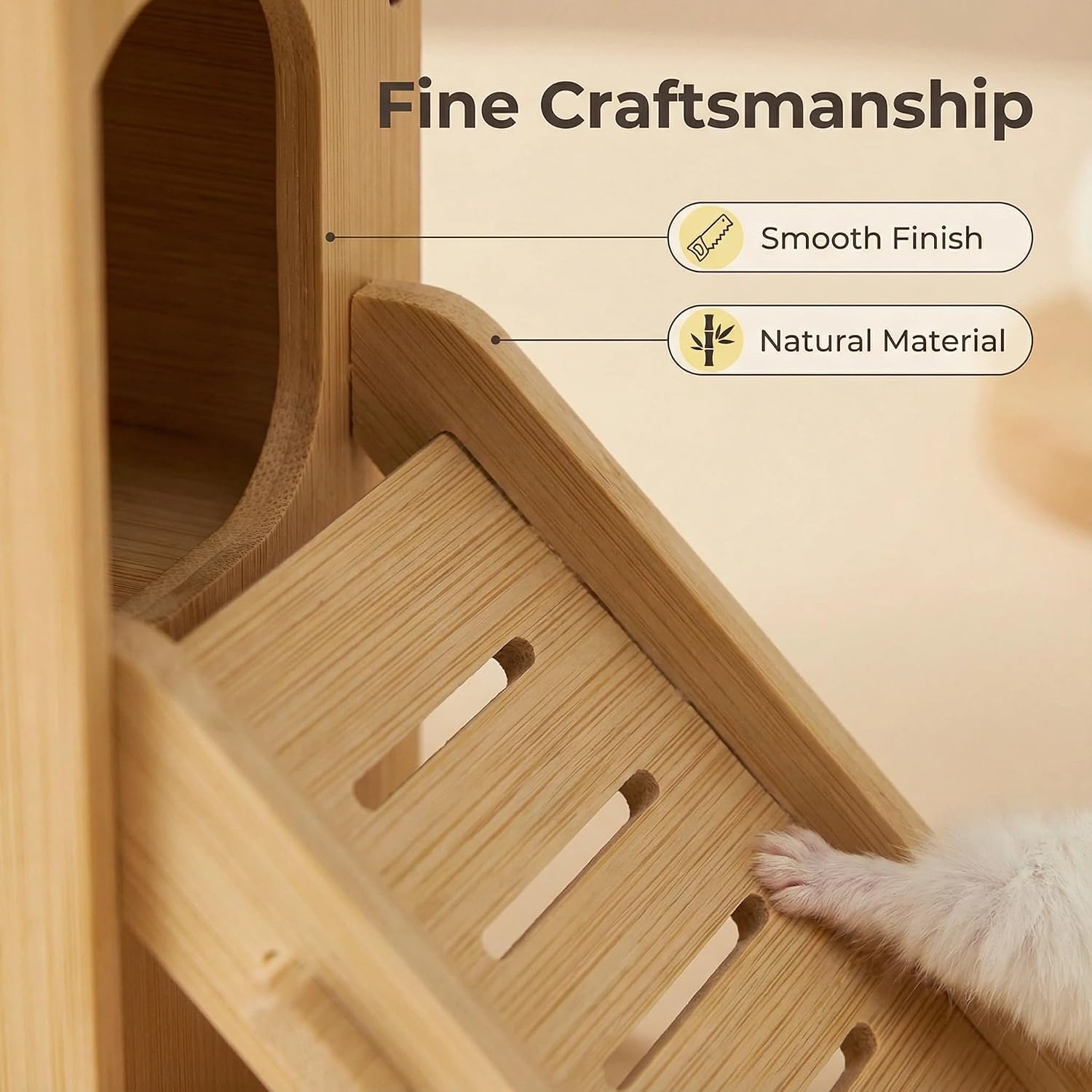 Wooden Hamster House Hideout with Climbing Ramp, Multi-Level Hamster Castle Playground, Small Animal Hideaway for Hamsters, Gerbils, Mice, Dwarf Pets Cage Accessories (Model1)