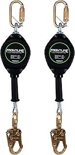 Frontline RPG20 Cable Single Leg 20ft SRL with Steel Snap Hook End (2 Pack). | Roofing | Construction | Personal Fall Arrest Protection | Galvanized Steel Retractable Lifeline/Safety Yoyo