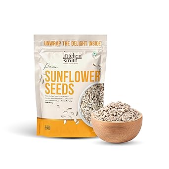 KitchenSmith Premium Sunflower Seeds - 200gm | Packed With Protein | Fiber & Nutrients For Energy | Heart Health & Skin Glow | Rich In Dietary Fibre & Protein | Source of Iron - image, photos