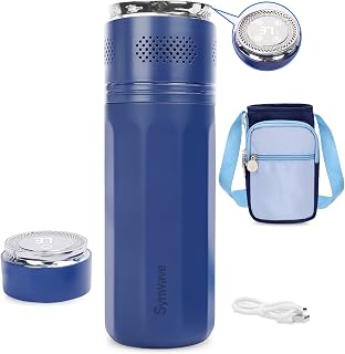 Insulin Cooler Travel Case for 4 Pens,Medication Cooler for Travel with Temp Display&Ice Packs,Diabetic Insulin Case with Portable Cup Sleeves,Supports Mobile Power Cooling,TSA Approved(Blue)