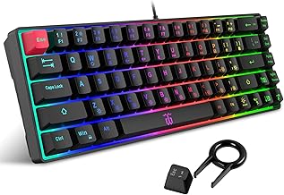 Snpurdiri 60% Wired Gaming Keyboard, Mechanical Feeling Small Mini Gaming Keyboard, Portable Compact RGB Backlit Keyboard ...