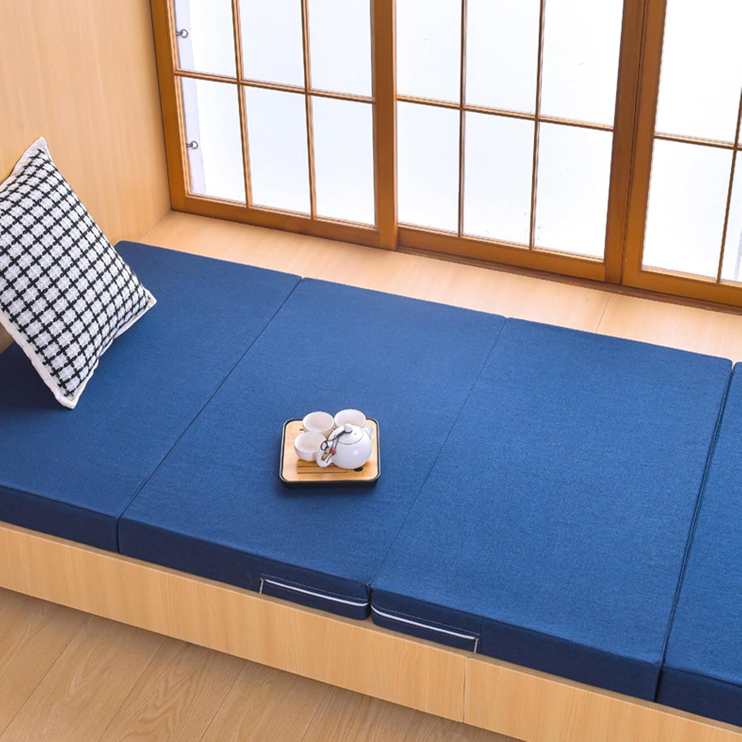 Memory Foam Camping Mattress Pad, Thick Waterproof Foldable Sofa Bed Floor Mattress, Portable Sleeping Pad for Adult, Sleeping Mat for Travel RV Camping Guest Yoga(Size:59*78inch,Color:E 2inch)