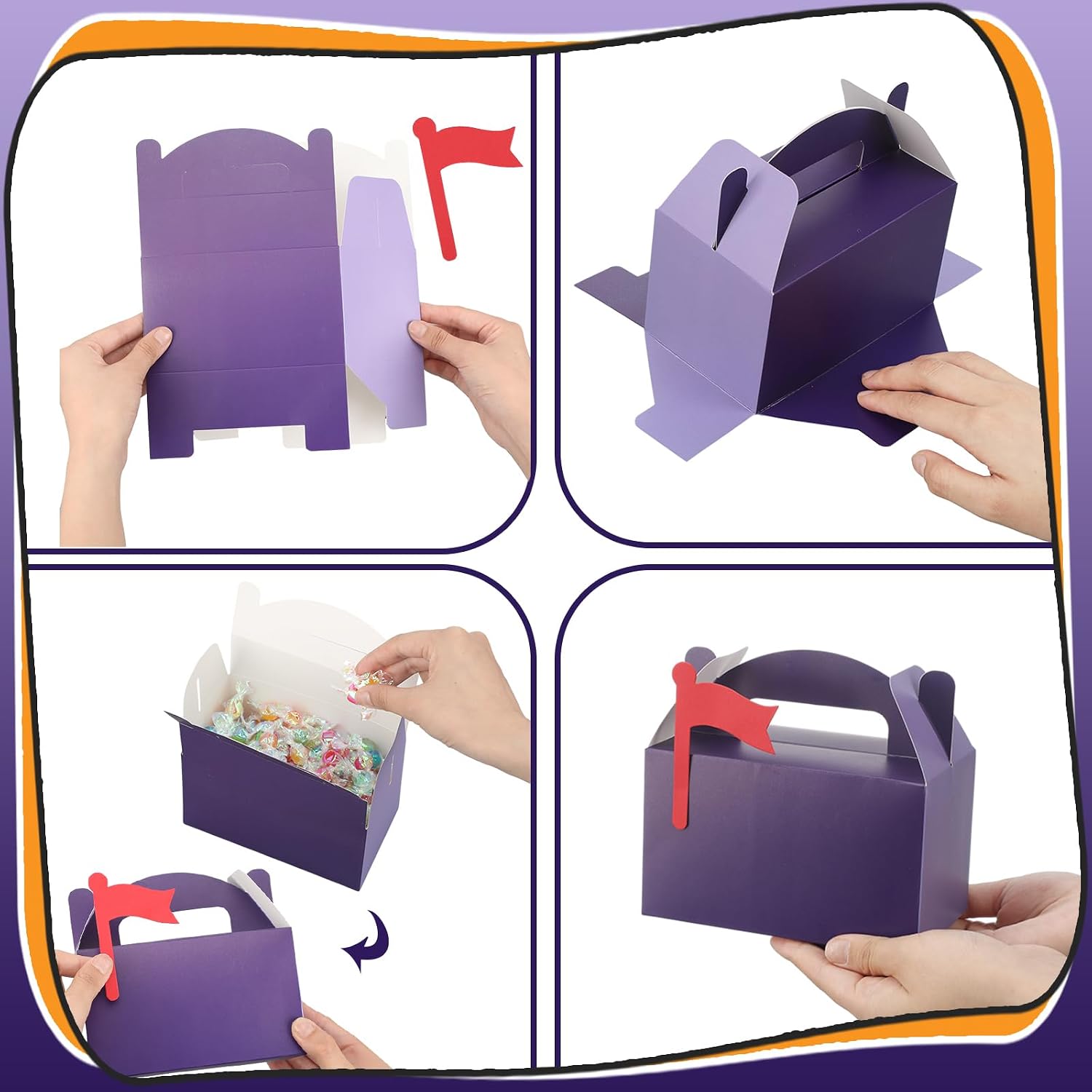 Sabary 12 Pack Purple Mailbox Treat Boxes, Cartoon Theme Paper Favor Boxes for Blue Themed Birthday Party Supplies, Candy Goodie Bags Gift Boxe for Blue Party Decorations Table Decor