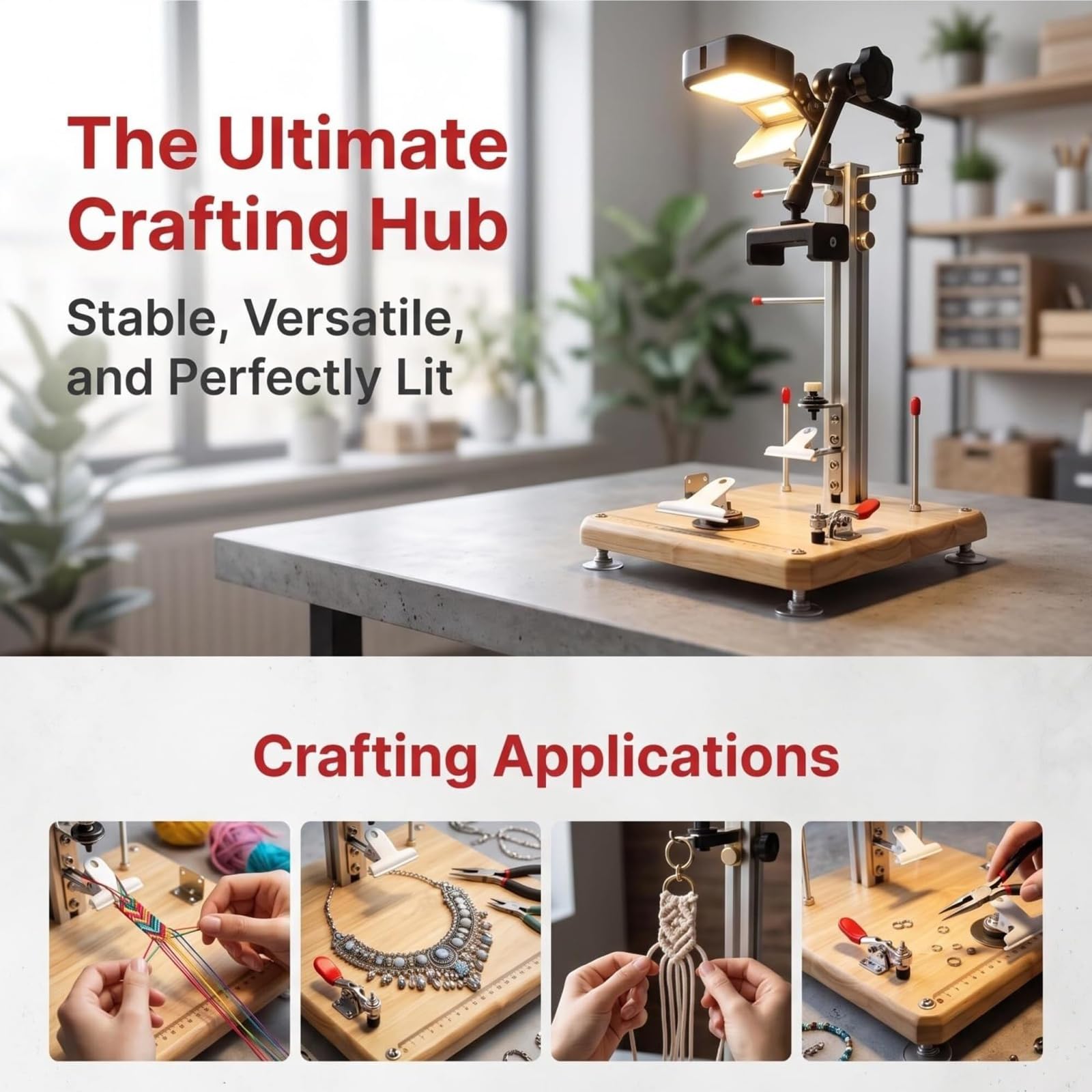 Macchina Portatile per La Creazione di Braccialetti, Macchina per La Creazione di Braccialetti in Paracord, Strumento Fai-da-Te per Intrecciare Braccialetti E Collane, con Luce di Riempimento