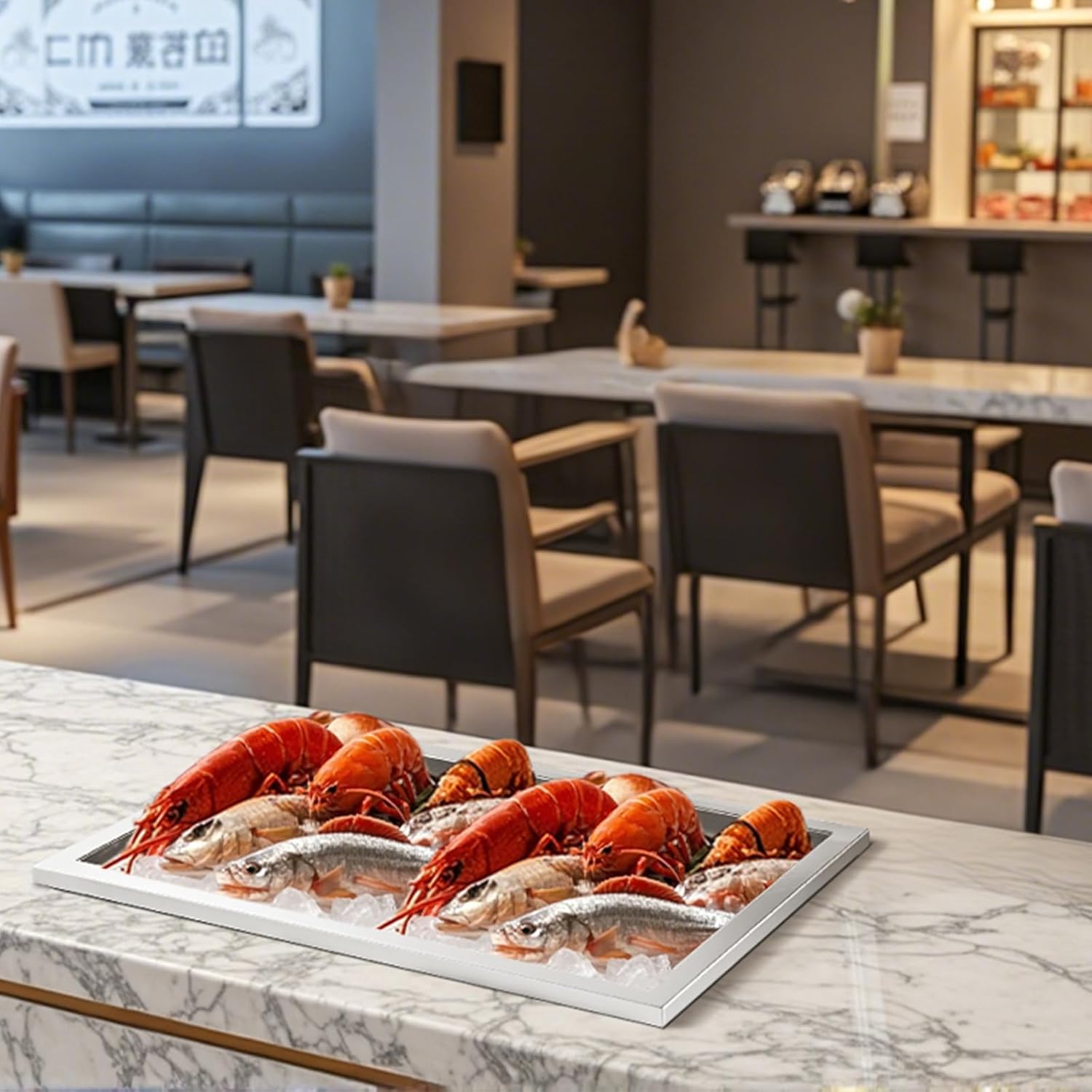 VEVOR Drop in Ice Chest, Stainless Steel Drop in Cooler, Commercial Ice Bin with Lid for Outdoor Kitchen Patio Bar, Drain-Pipe Set Included, Cooling Bins with Cover for Cold Wine Beer