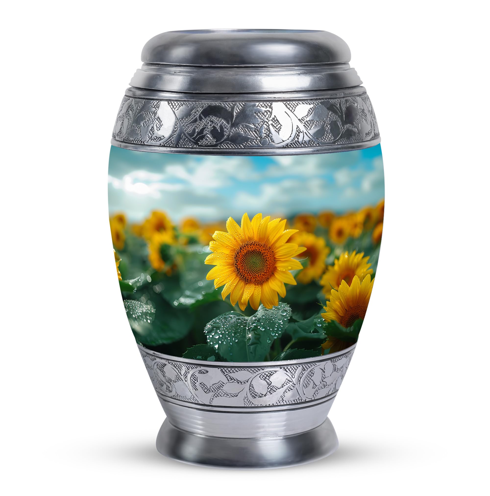 SUBSH Sunny Sunflower Morning - 3 Inch - Funeral Urn for Ashes - Pack of 1 - Unique Keepsake Urn for Adult Ashes