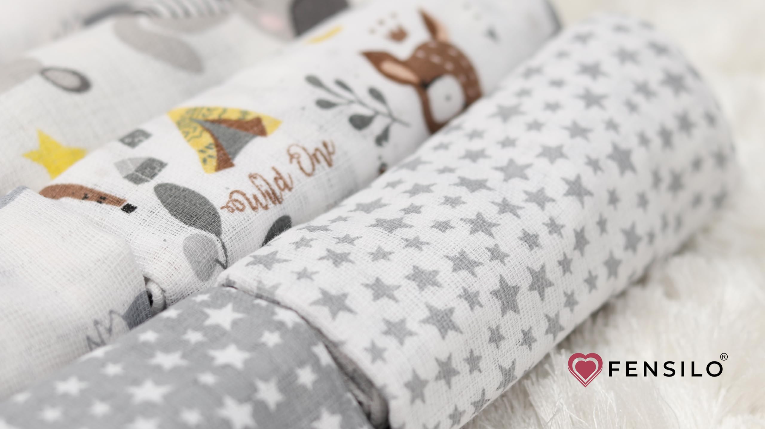 FENSILO Lot De 6 Langes Pour Bébé - 70 X 80 Cm - Pour Bébé Et