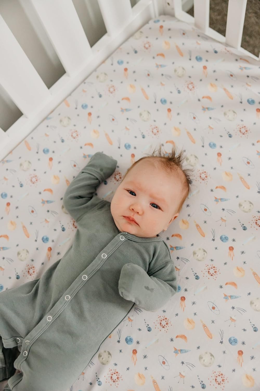Copper Pearl Premium Knit Crib Sheets: Breathable and Soft, Fitted for Standard Mattresses, Perfect for Baby Registry or Shower Gift, Cosmos