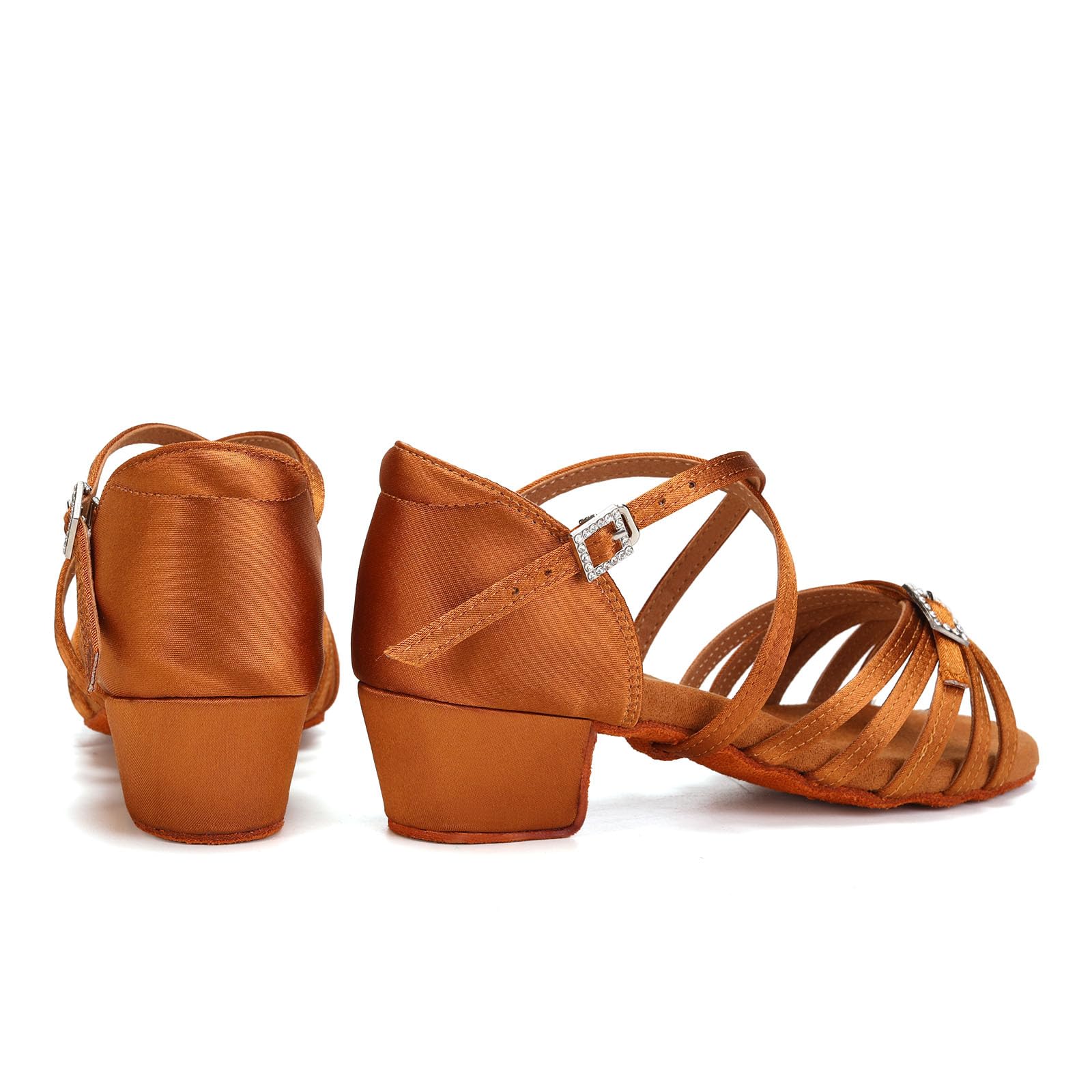 Bambina Scarpe da Ballo Latino Americano con Tacco Basso 3cm Scarpe da Ballo da Salsa