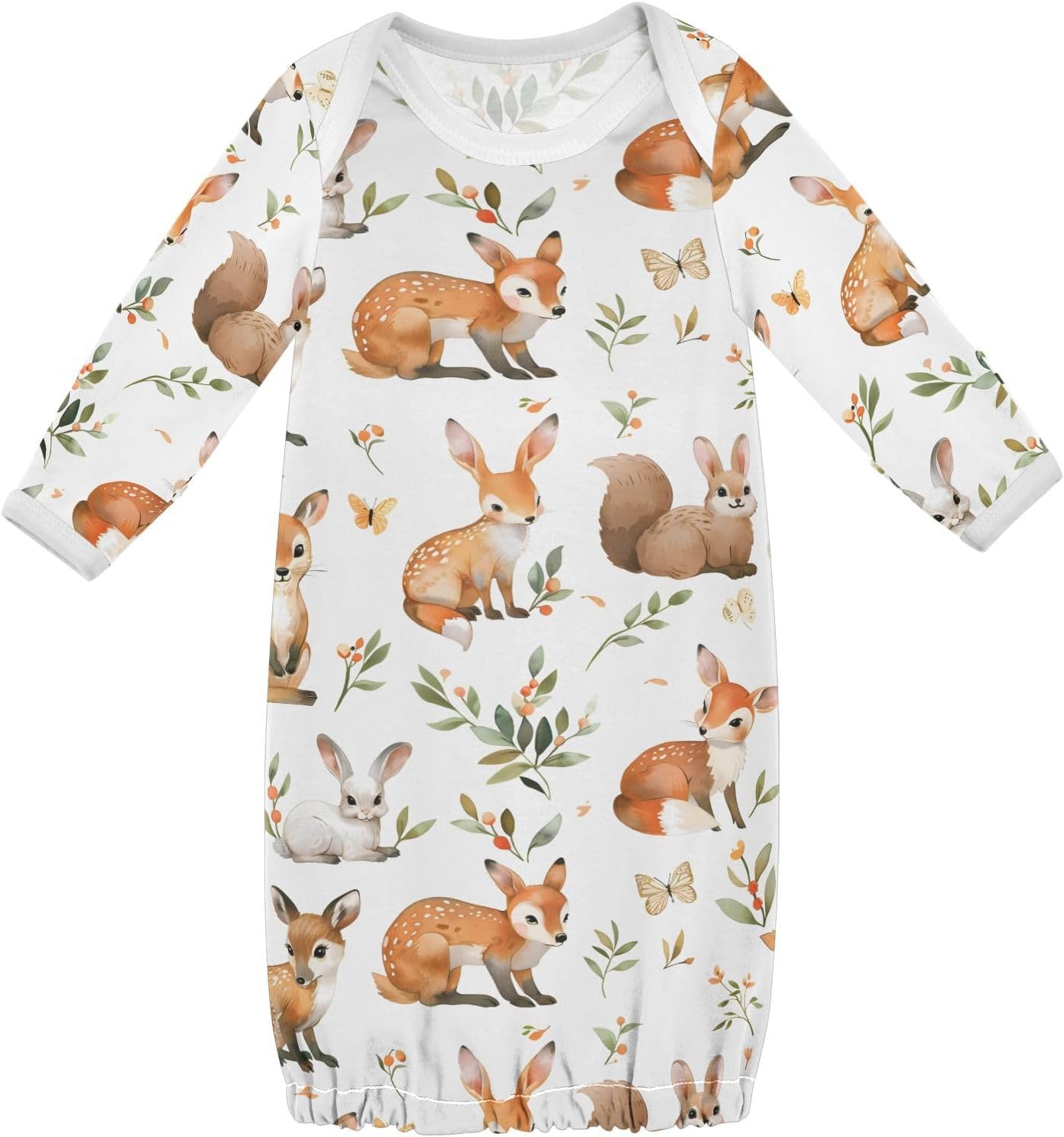 Unisex-Baby-Girls and Boys Cotton Sleeper Gown Cartoon Green Alligator with Pattern 3-12M