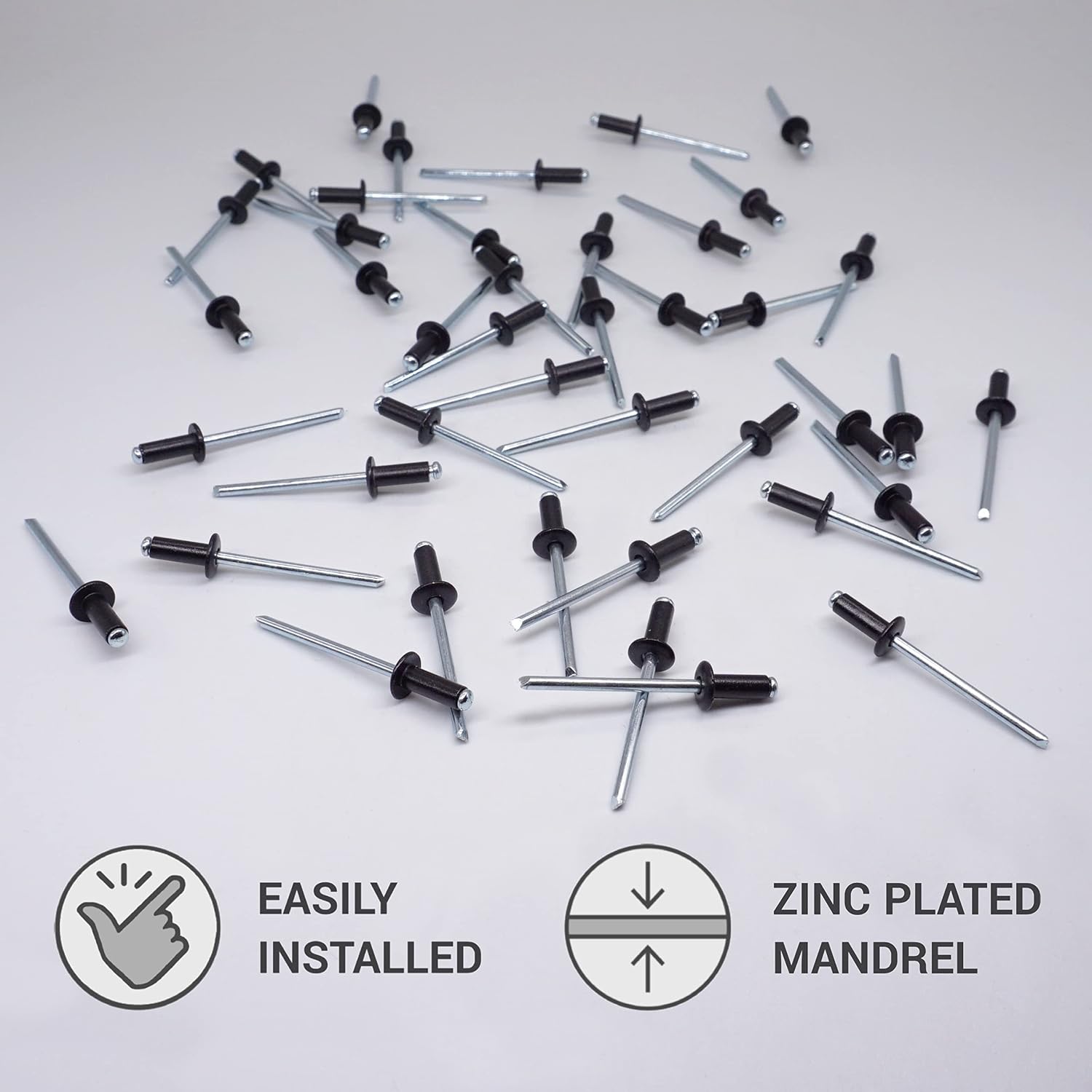 (Pack of 100 pcs) Painted Blind Rivets 4.0 x 10 mm, Dome Head, DIN 7337, Aluminum Rivet and Steel Mandrel, Pop Rivets (100 - Image 3
