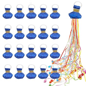 20 Pack No Mess Streamers,Colorful No Mess Paper Crackers,Hand Throw Confetti Streamer for Birthday,Wedding,Party,Celebrations,Retirement Party Blue