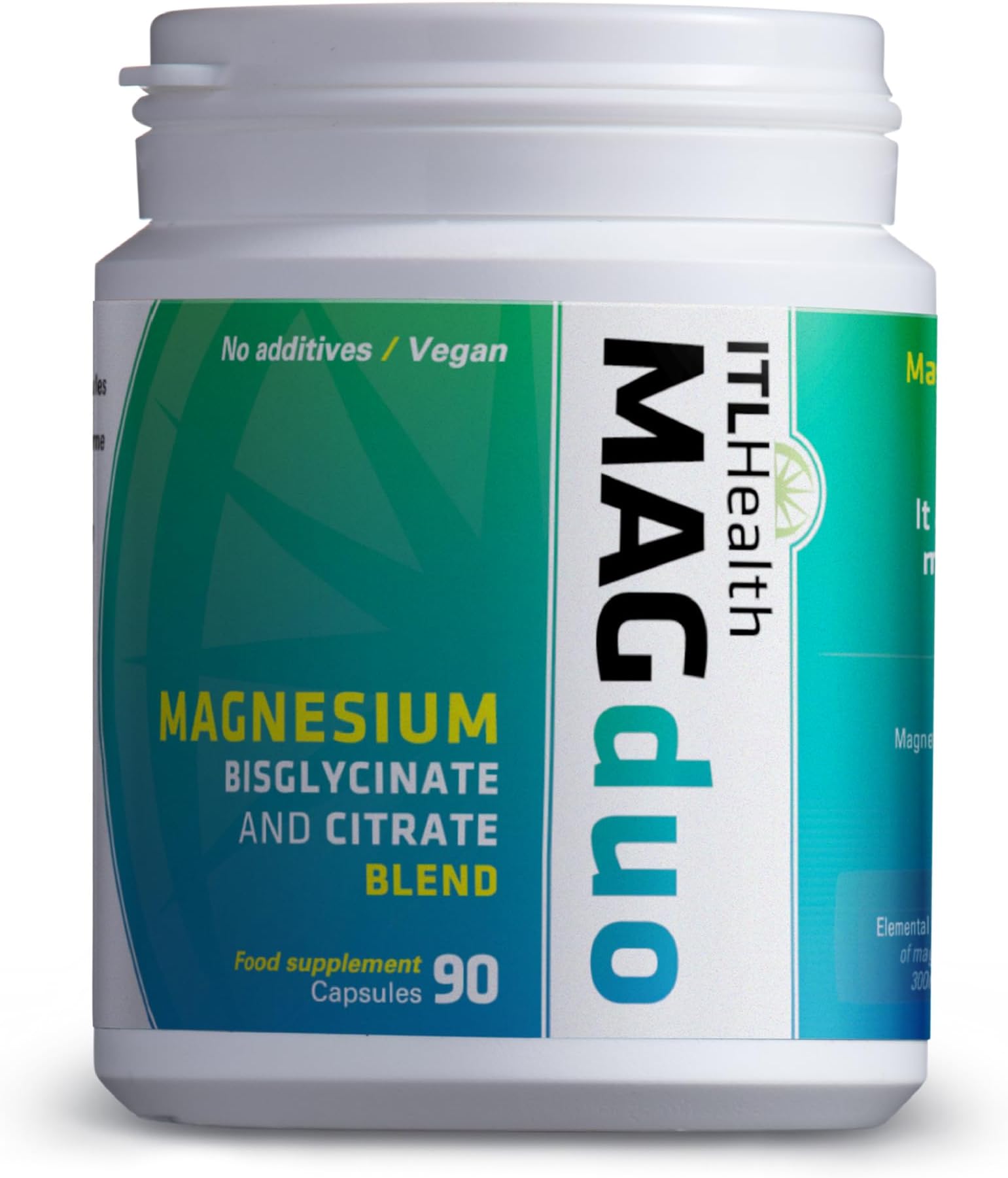 Mag365ITL Health - MAG Duo Magnesium Bisglycinate & Citrate Blend, 90 Capsules, Promotes Stress Relief, Excellent Source of Magnesium, Overall Health Supplement