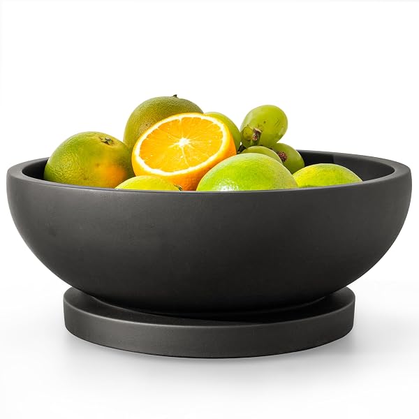 Inspired Kitchen Table Decor Ideas for Everyday Style 14 Modern Black Concrete Pedestal Bowl