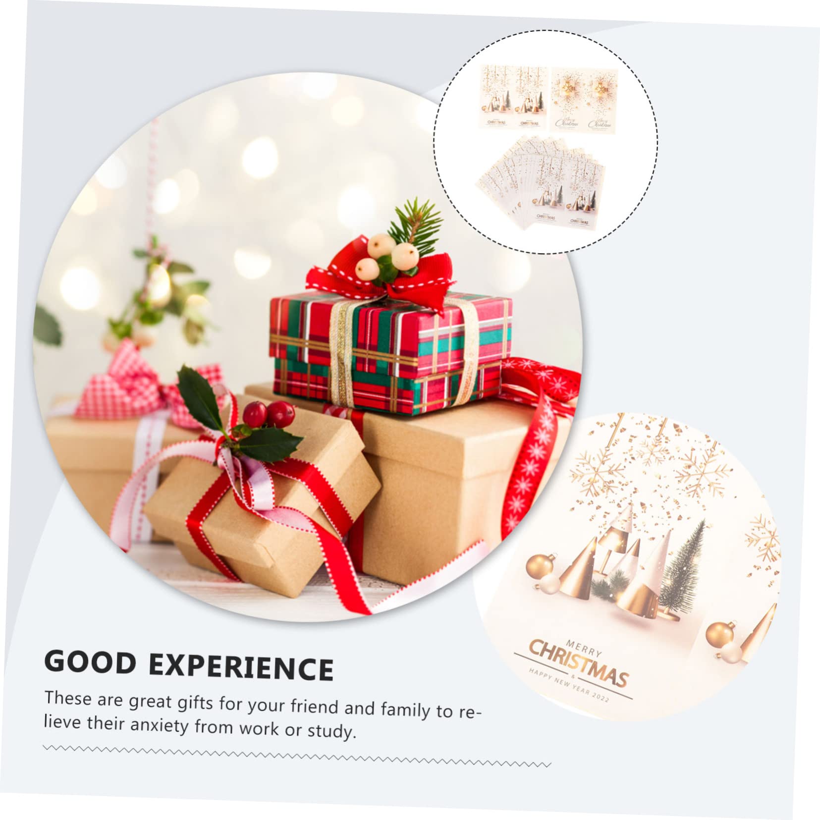 STOBOK 200pezzi Adesivi Decorativi Natalizi Per Scatole e Buste Stickers Mano Per Decorazioni Natale e Regali Per Biglietti Pacchi e Sacchetti Caramelle