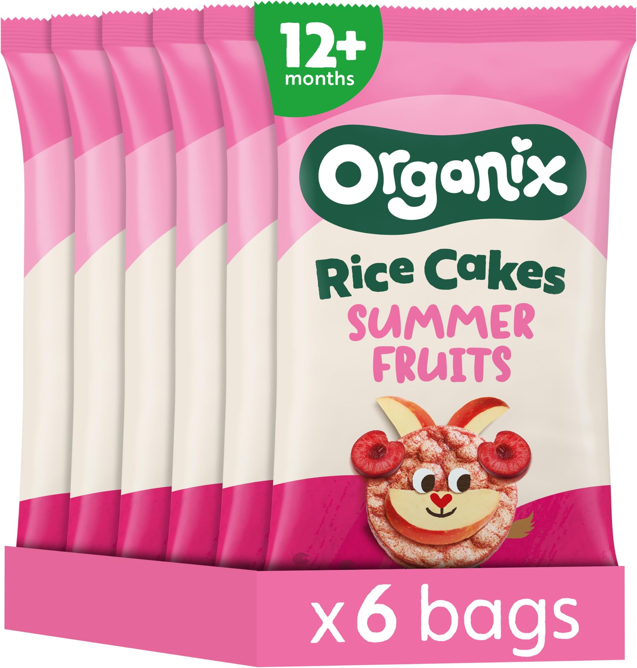 Organix Summer Fruits Rice Cake Clouds, Berry Flavour, 40 g (Pack of 6)