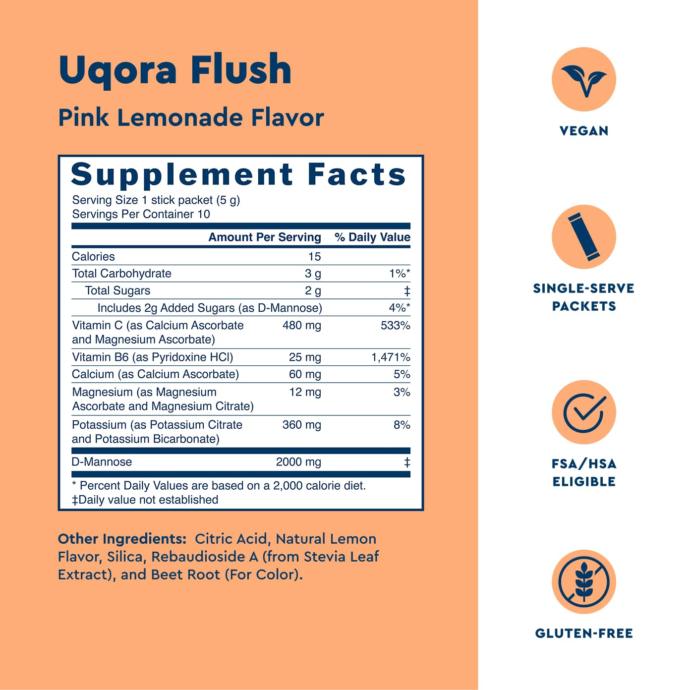 Uqora Flush, Urinary Tract Support, Pink Lemonade, 10 Packets — Amazon image 3