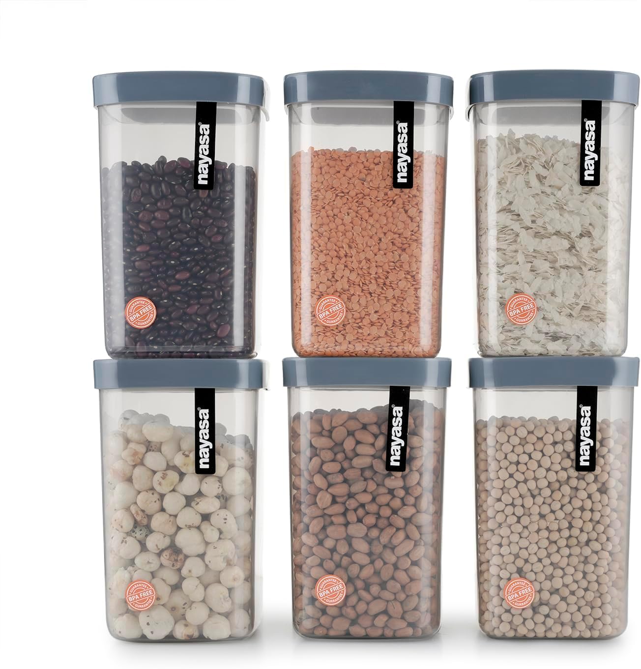 Plastic Fusion Container- 1500ml, 6 pieces, Multicolor