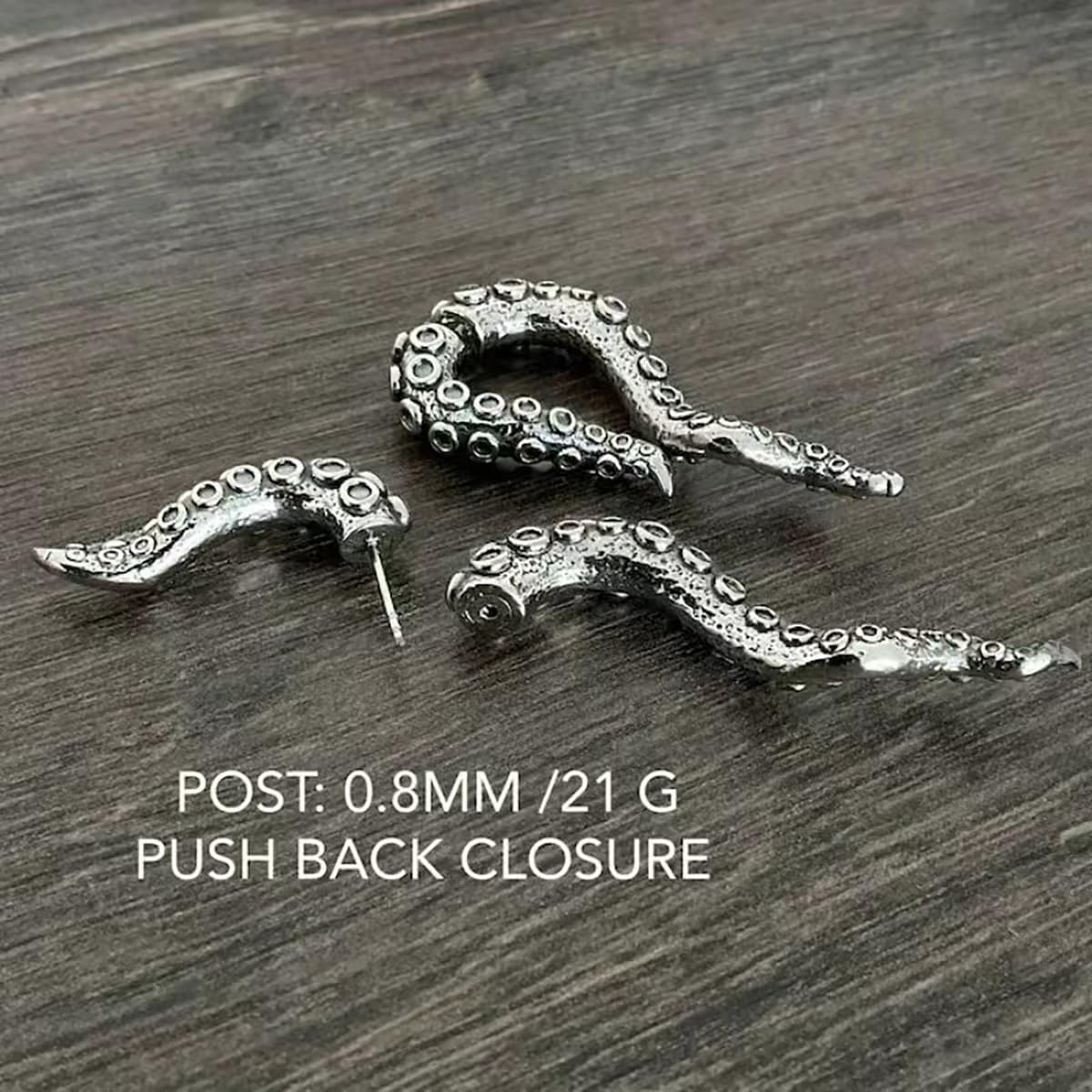 Octopus Earrings for Women Men Vintage Punk Octopus Tentacle Stud Earrings Gold Silver Black Octopus Tentacle Earrings Goth Animal Earrings Dark Style Jewelry - Image 4