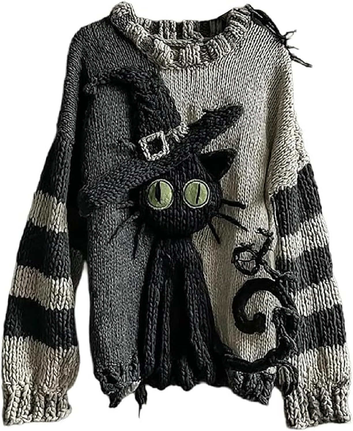 Halloween Sweaters for Women Spooky Face Sweaters 2025 Womens Patchwork Print Hoodie Pumpkin Halloween Knit Sweater Top