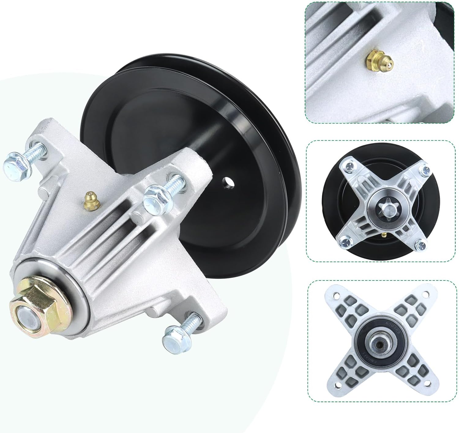 2 Pack Greased 918-06991 Spindle Assembly Replaces 918 06991 Spindle, 618-06991 Spindle, 91806991, 618 06991, 61806991 for Huskee LT4200, Craftsman T110, Troy Bilt Bronco 42, Pony 42 Decks