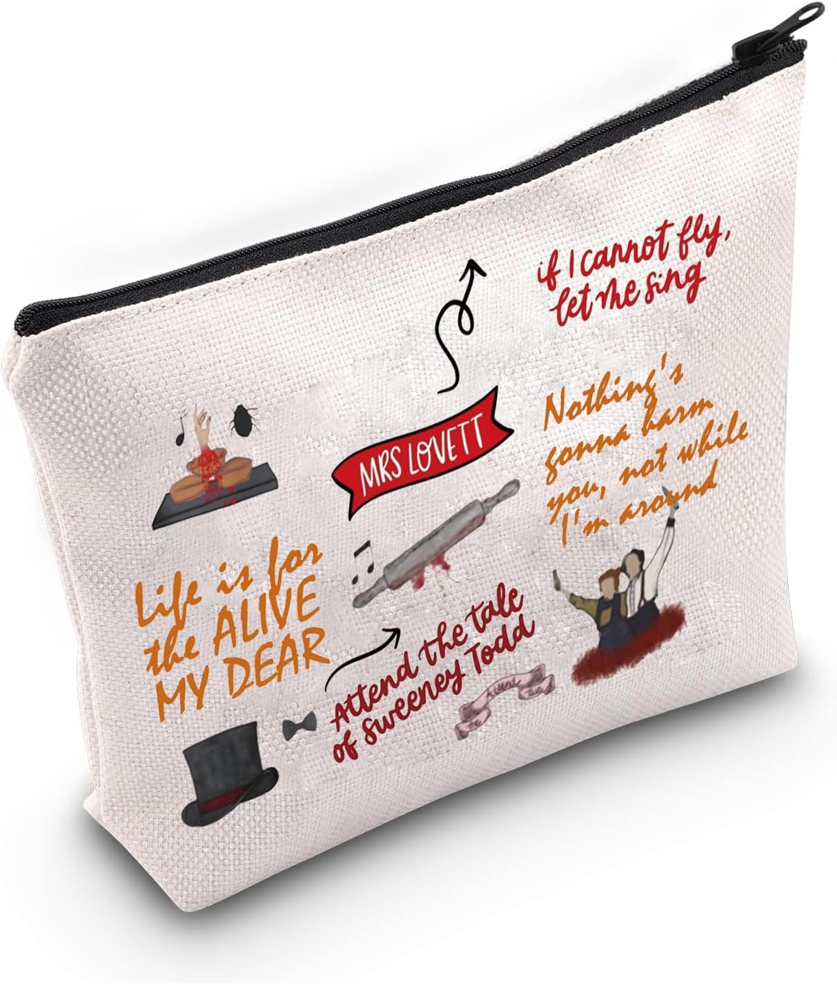 PXTIDY Sweeney Musical Makeup Bag Musical Gift Makeup Bag Theatre Bag Sondheim Fans Gift Demon Barber Gift