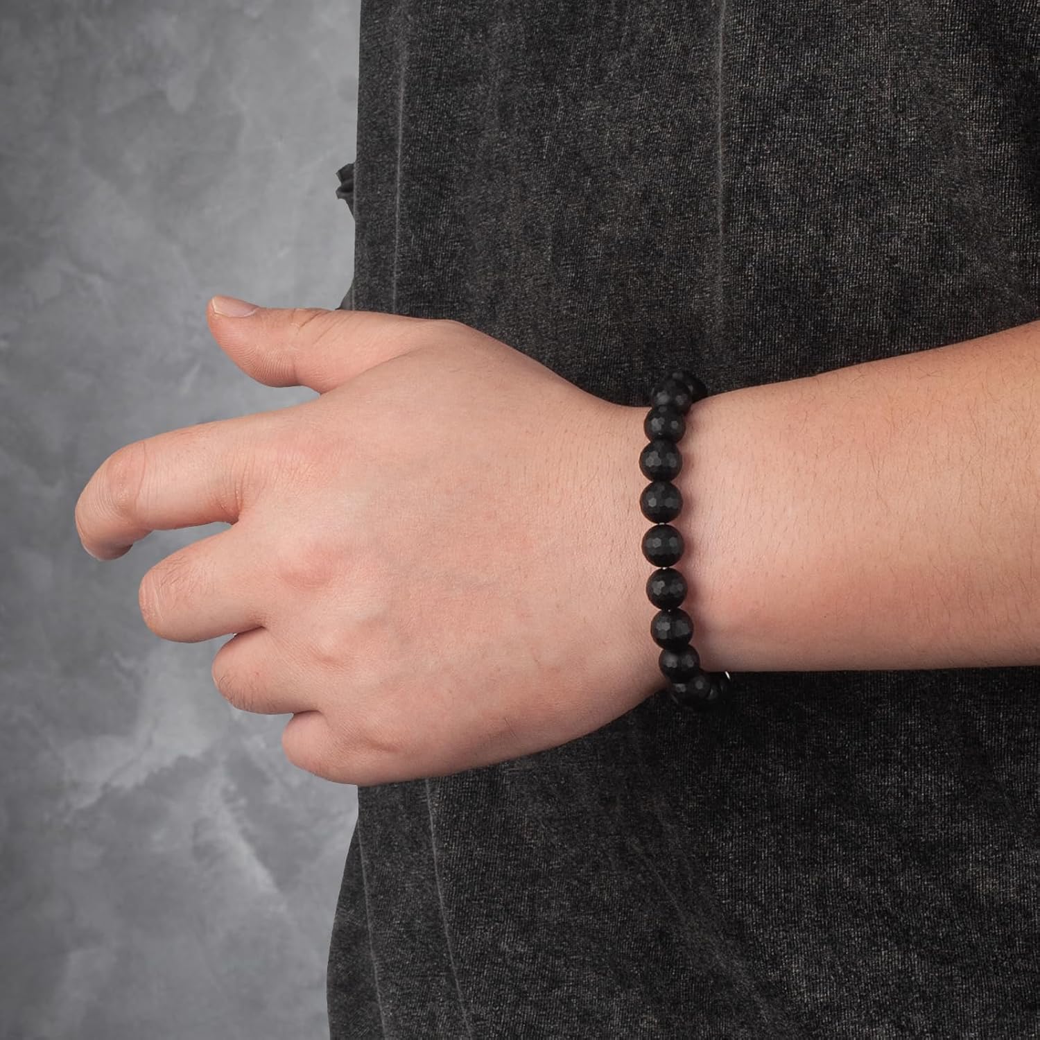 Mens Beaded Bracelets – Lava Onyx Tiger Eye Beaded Bracelets for Men – Natural Gemstone Protection Bracelet for Men 19/20/21/22/23CM - Image 4