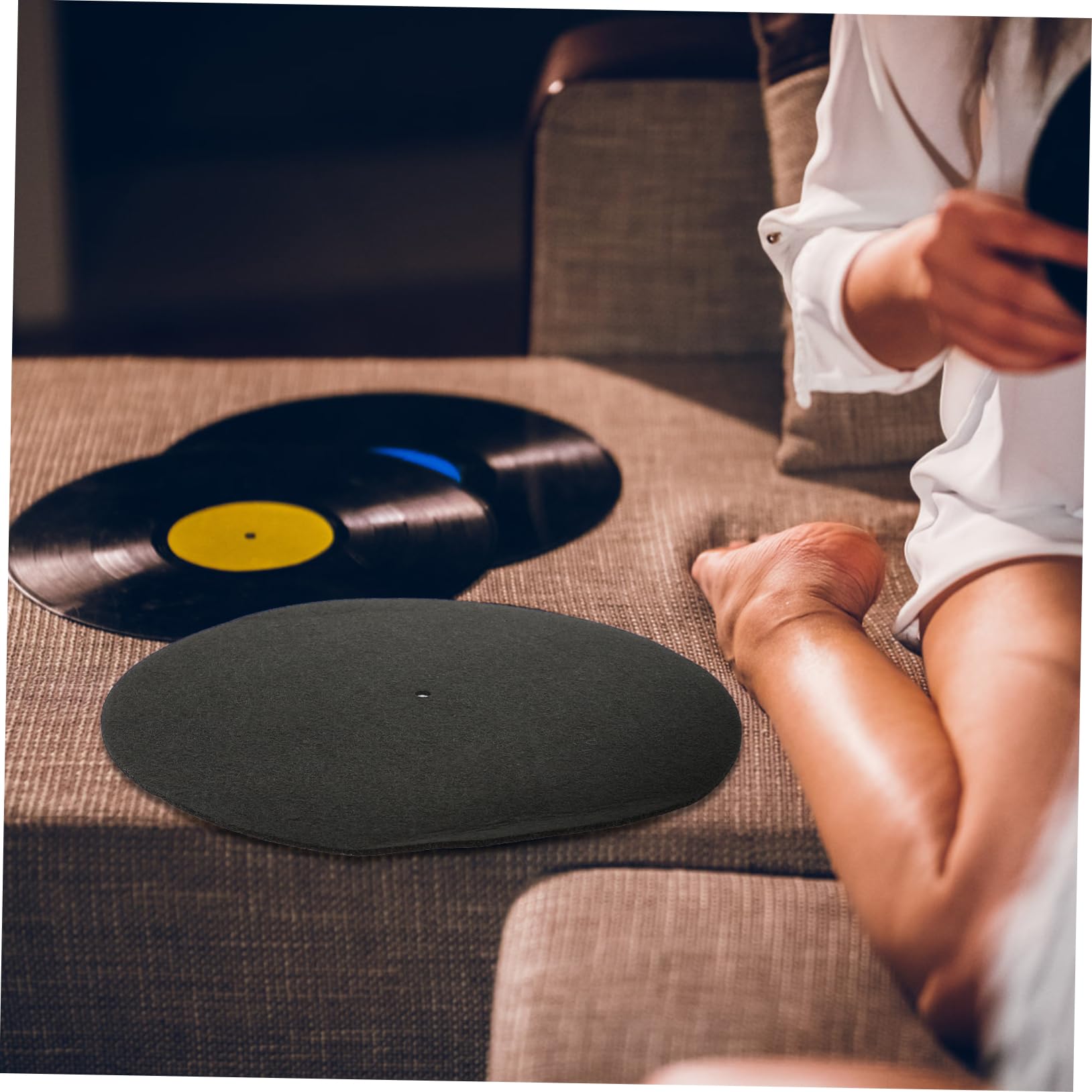 SUPVOX Turntable Slipmat 295mm Record Player Mat Vinyl Record Protective Mat Easy Install Clean